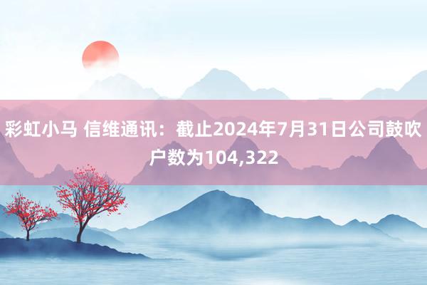 彩虹小马 信维通讯：截止2024年7月31日公司鼓吹户数为104,322