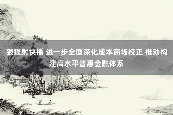 狠狠射快播 进一步全面深化成本商场校正 推动构建高水平普惠金融体系