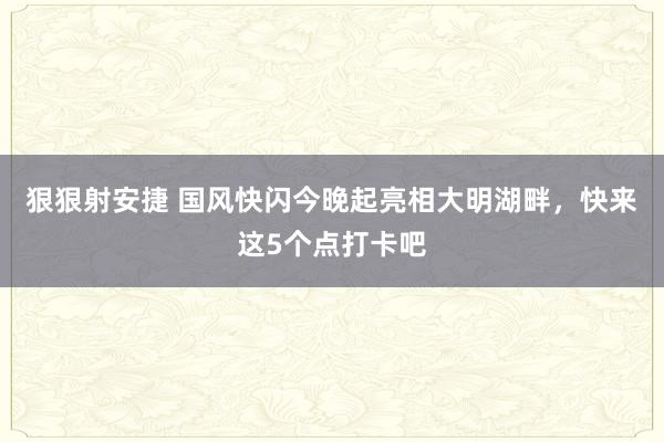 狠狠射安捷 国风快闪今晚起亮相大明湖畔，快来这5个点打卡吧