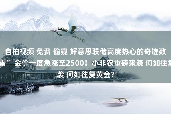 自拍视频 免费 偷窥 好意思联储高度热心的奇迹数据“爆雷” 金价一度急涨至2500！小非农重磅来袭 何如往复黄金？